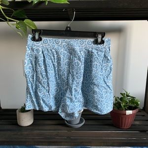 Blue Flowered Flowy Shorts